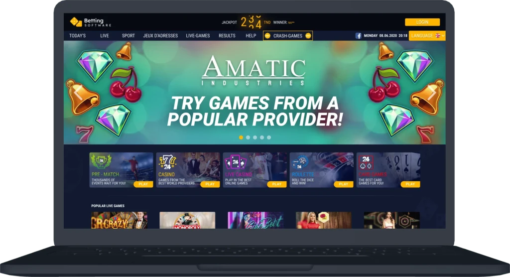 Non-stop Bet design - desktop view