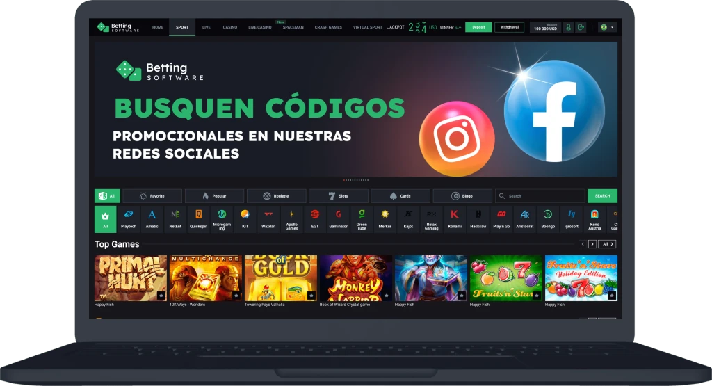 Spin Green design - desktop view