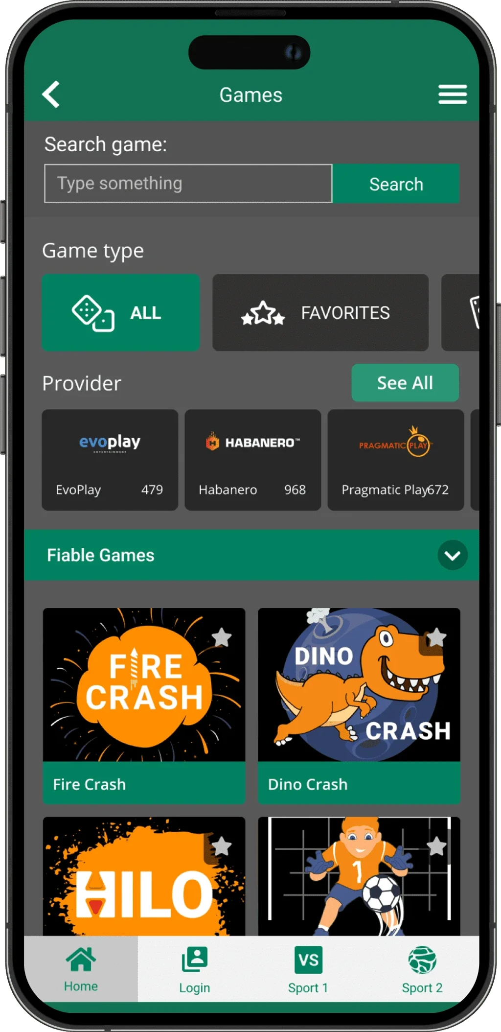 Top Bet design - mobile view